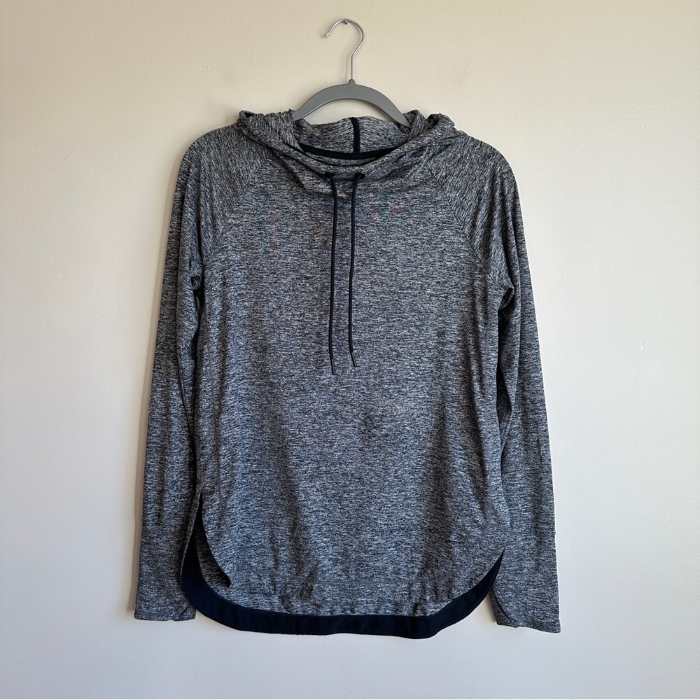 Athleta Gray Heathered Cowl Neck Hoodie S
